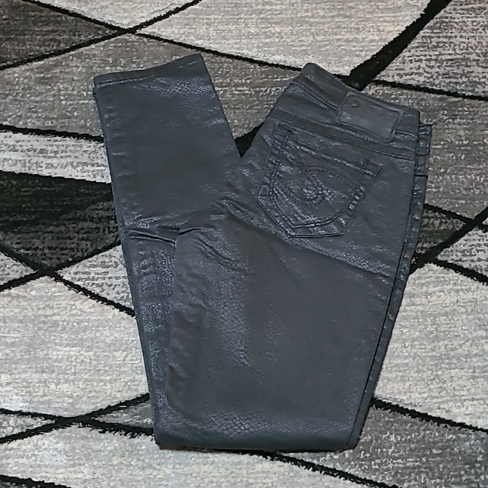 SILVER SNAKESKIN PRINT ALKO SKINNY DENIM JEAN